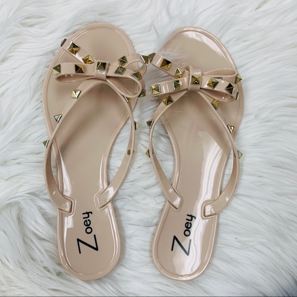 Beige jelly studded sandal - Picture 4 of 6